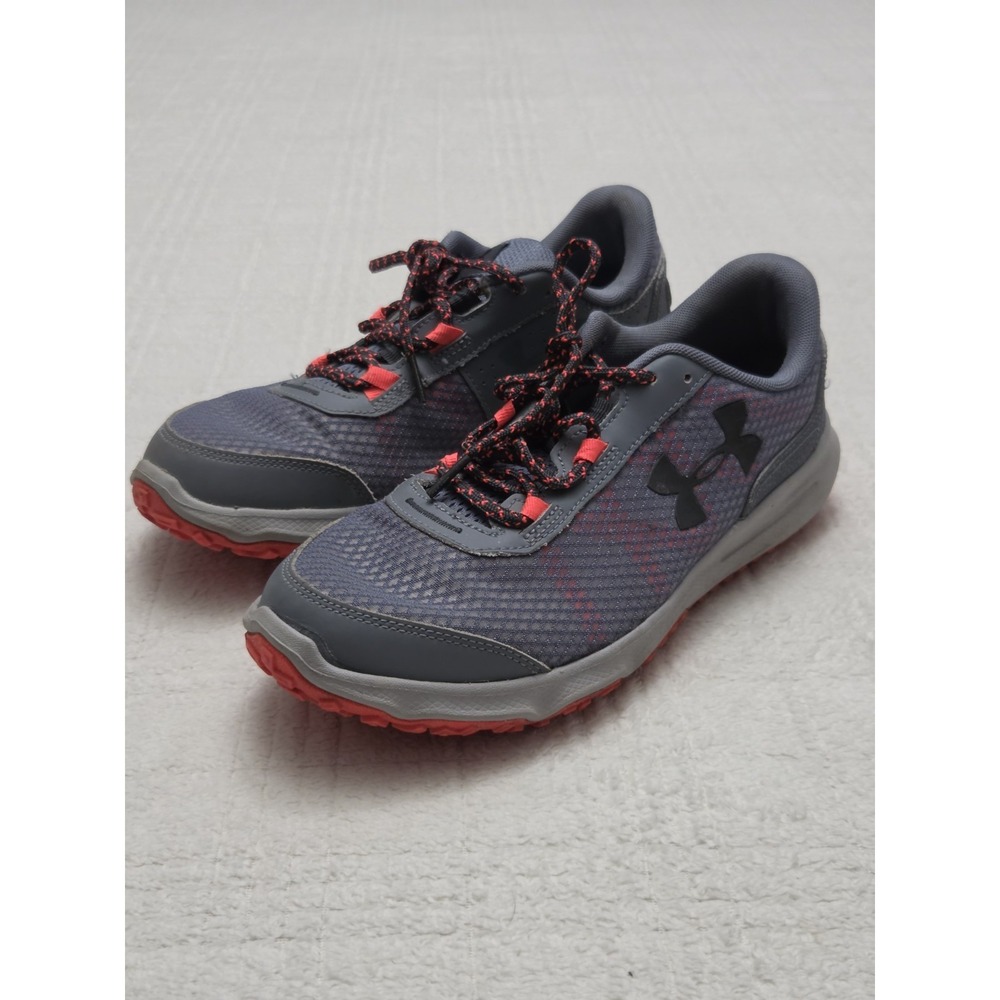 Under Armour UA Toccoa Running Shoes Rhino Grey Orange 1297449-100 Size 10
